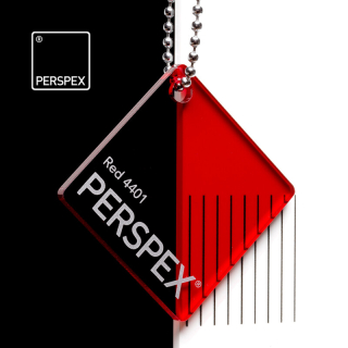 Perspex® litý - čirý červený, 152x203cm, tl.3mm