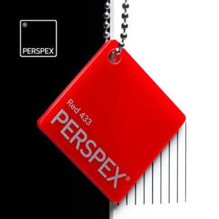 Perspex® litý - opál, červená 433, 100x203cm, tl.3mm